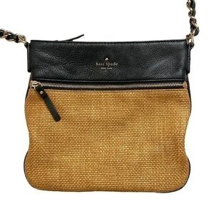 Kate spade wicker black leather crossbody bag